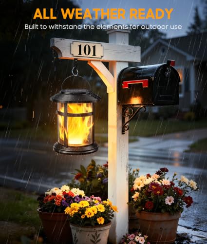 Solar Lanterns - Flickering Flame, Waterproof, 2 Pack