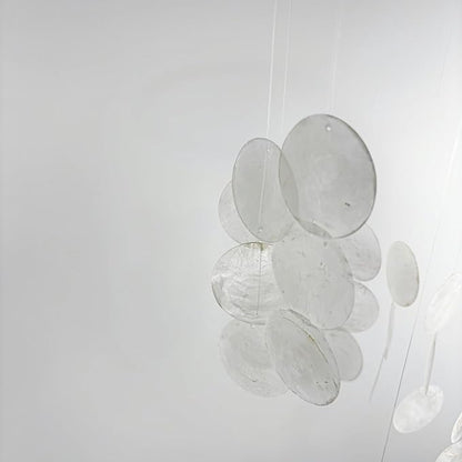 Wind Chimes for Outside Handmade White Capiz Shells Seashell Sea Glass Arts Windchime Beach Coastal Outdoor Crafts Garden Decor Gardening for Women Patio Finds