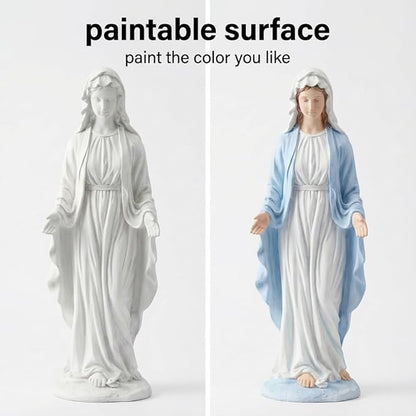 Virgin Mary 29.3 Inch Outdoor Statue Garden Decor Statues Mother Religious Blessed Catholic Mother Mary Yard Patio Deck Home Hallway Entryway Sculpture
