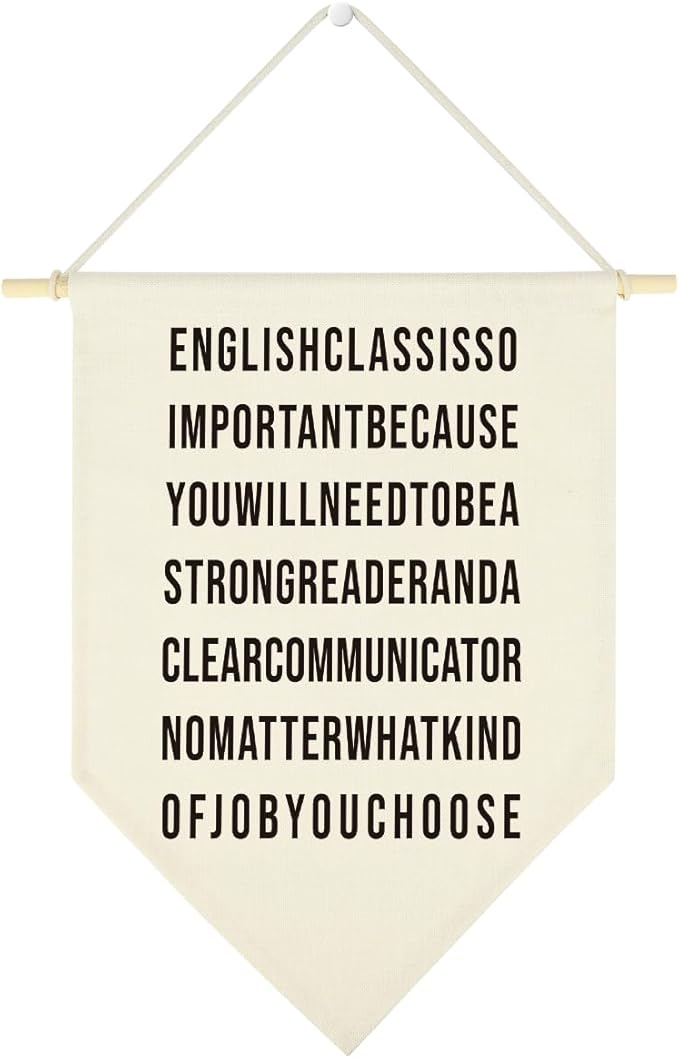 Funny English Classroom Hanging Pennant Flag Humorous Middle High School Hanging Flag Best English Grammar Language Must Haves Wall Decor