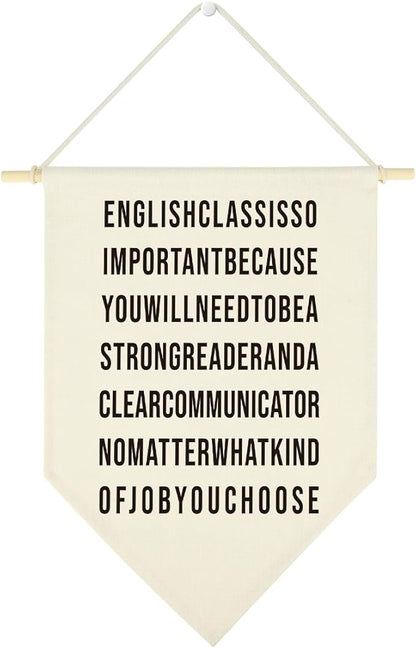 Funny English Classroom Hanging Pennant Flag Humorous Middle High School Hanging Flag Best English Grammar Language Must Haves Wall Decor