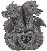 Pacific Giftware Garden Dragon Lovely Couple Garden Display Decorative Accent Sculpture Stone Finish 4.75 inch Tall