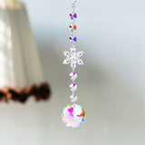 Christmas Tree Decoration Snowflake Crystal Ornaments Suncatcher Hanging Sun Catcher with Chain Pendant Ornament for Window Home Garden Christmas Party Wedding Decoration (Snowflake-A)