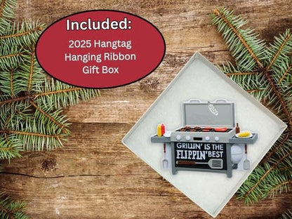 BBQ Ornament, 2026 Christmas Ornaments - Grill, Grilling or Smoker Gift - Easy to Personalize at Home - Comes in a Gift Box so It's Ready for Giving