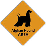 Afghan Hound Crossing Xing Sign Beware of Afghan Hound Dog Metal Sign Afghan Hound Funny Warning Sign Crossing Zone Sign for Farm Yard Front Door Indoor Outdoor Street Sign 10x10in