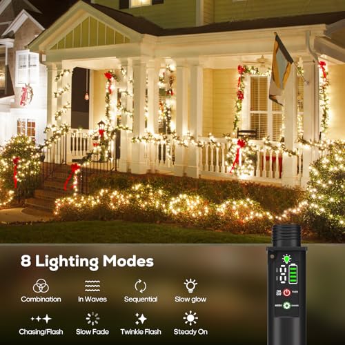 Rechargeable String Lights 66ft 200LED - Warm White, Waterproof