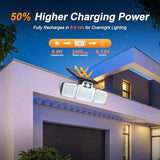 Solar Security Lights - 3 Adjustable Heads, Black