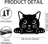 WADORN Metal Black Cat Garden Decor, Cat Silhouette Decorative Garden Stake Kitten Yard Art Cute Animal Wall Decor for Cats Lover Farmhouse Statue for Garden Backyard Patio Lawn Home Outdoor Decor