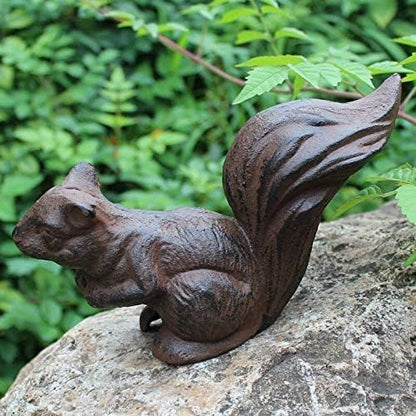 Garden Ornaments Decor Statue Outdoor,Outdoor Garden Sculpture Vintage Rustica Iron Squirrel Statue,Home Garden Decor Heavy Retro,Squirrel Figurine,S Handmade Solid Squirrel Sculpture,
