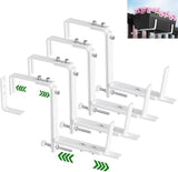 HFHOME Set of 4 Adjustable Window Planter Box Brackets, White Brackets for Window Boxes Planters, Planter Shelving with Adjustable Size The Width of The Bottom of The Planter Box (Patent Registered)