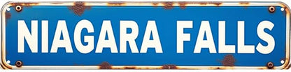 Vintage "NIAGARA FALLS" Tin Sign 16 * 4 Inches, Outdoor Sign for Patio Garage Bedroom Bar, Unique Wall Decor Mens Room Accessories Retro Home Decor