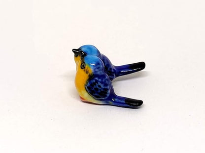 Bird Micro Tiny Dollhouse Figurines Hand Painted Ceramic Animals Collectible Gift Home Garden Décor (Budgerigar Bird)