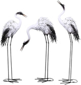 Outdoor Garden Large Statue Animal Sculpture Gift Outdoor Statues Simulation Animal Garden Statue, Garden Iron Floor Ornaments, Creative Outdoor Crane Sculpture, Exquisite Figurines(80+95+118cm)