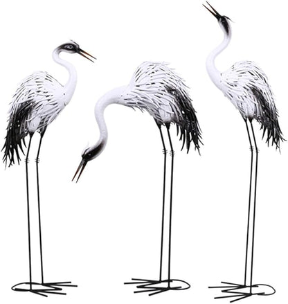 Outdoor Garden Large Statue Animal Sculpture Gift Outdoor Statues Simulation Animal Garden Statue, Garden Iron Floor Ornaments, Creative Outdoor Crane Sculpture, Exquisite Figurines(118cm)
