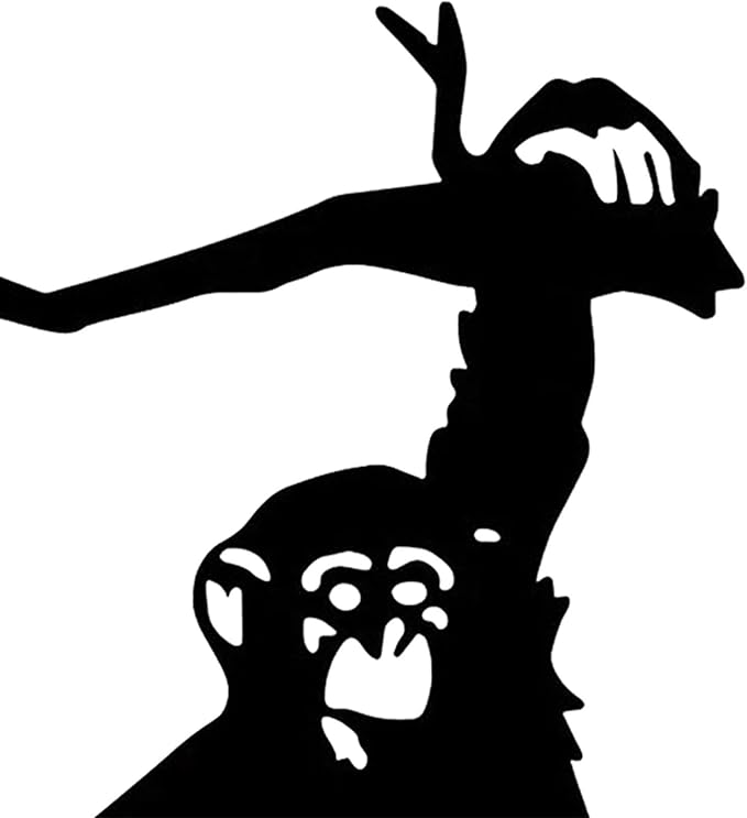 Monkey Statue Yard Silhouette Branch Decor Hanging Tree Art Monkey Ornament Garden Art Decoration for Patio Outdoor Backyard