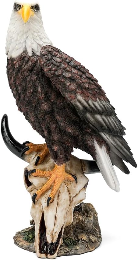 Patriotic Eagle Statue Wild Bird Eagle Decor, 13 Inch Resin Eagle Figurine Decor, Used for Home Office and Outdoor Garden Decoration, Eagle Scout Gift, American Citizen Gift.