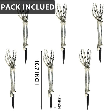 AISENO 6PC Realistic Skeleton Arm Stakes Halloween Decorations for Lawn Stakes Garden Groundbreaker Halloween Skeleton Decoration