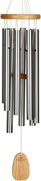 Woodstock Wind Chimes Garden Decor for Outside Outdoor Patio Decor 27" Inspirational and Memorial Sympathy Wind Chime Porch Decor Gregorian Wind Chime Alto Silver Wind Chimes (Gas)