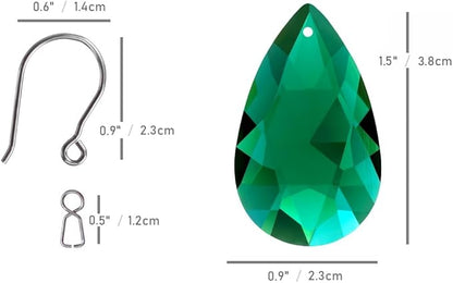 10pcs Teardrop Chandelier Crystals, Coloured 38mm Glass Chandelier Prism Pendant for DIY Jewelry, Suncatcher, Ornament, FengShui Decoration