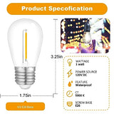 S14 Outdoor String Light Bulbs - 5000K, 24-Pack