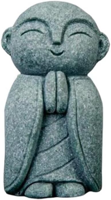 Mini Monk Buddha Statue Sandstone Statues Zen Monk Praying Statue Sculptures for Wealth Good Luck Feng Shui Decor Home Fish Tank Aquarium Garden (Style 13)