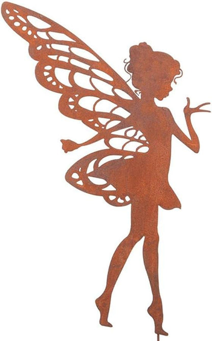 Cute Fairy Silhouette Decorative Metal Garden Yard Stakes Arts Decor Outdoor Garden Patio Ornaments, Average code