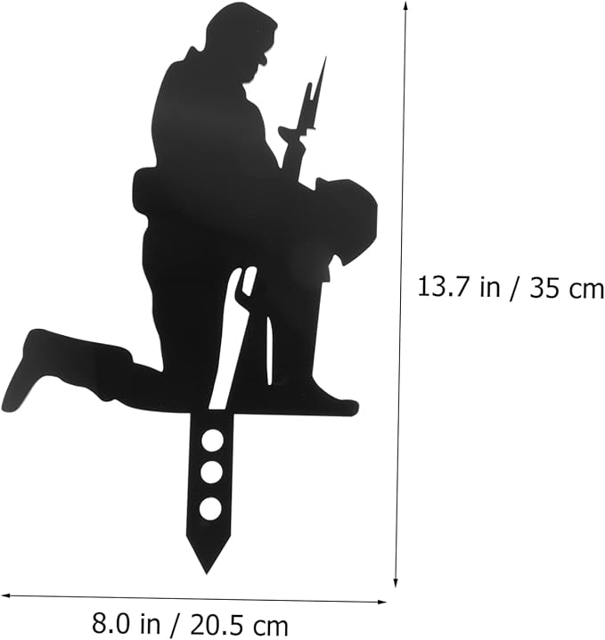 POPETPOP Acrylic Garden Soldier Adornment Outdoor Lawn Stake Decorative Ornament Weather Resistant Garden Statue for Backyard Front Lawn Decoration