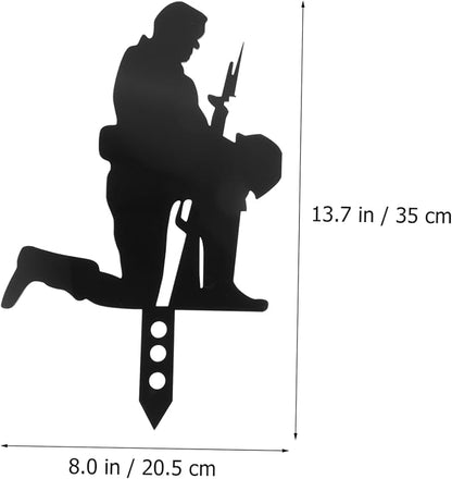 POPETPOP Acrylic Garden Soldier Adornment Outdoor Lawn Stake Decorative Ornament Weather Resistant Garden Statue for Backyard Front Lawn Decoration