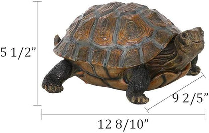 Danmu Realistic Tortoise Garden Statue, Lifelike Resin Tortoise Outdoor Decor for Yard Patio, Weather-Resistant Lawn Art Sculpture (L 12 9/10" x 9 2/5" x 5 1/2") 1 Pack