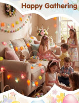Easter Bunny String Lights - 12Ft 20 LED Multicolored
