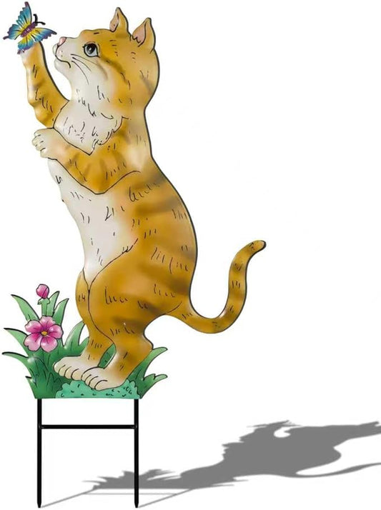 Decorative Garden Stakes with cat Design,Ideal for Cat Lovers for Yard Art, Outside, Patio, Outdoor Decor, Garden Decorations, Lawn Ornaments