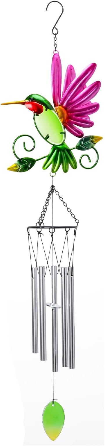 Taman Wind Chime for Outside - Hummingbird Wind Chimes for Outside Aluminum Tubes Decorative Memorial Gift, for Home, Outdoor, Yard, Patio,Garden Decor