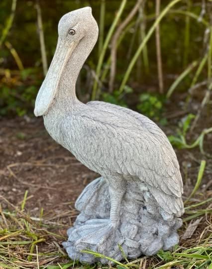 Stone Pelican Statue Concrete Pelican Sculpture Garden Bird Statue Handmade Pelican Decor for Home and Garden Yard Patio Decor