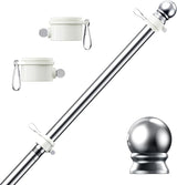 PHITRIC 6 FT Flag Pole Kit, Tangle Free Spinning Weather Resistant Rustproof Stainless Steel Flagpole Suitable for 3x5 Heavy Garden Flag 1" Dia Flag Pole for Outdoor or Outdoor Wall-Mounted Flagpole