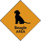 Beagle Crossing Sign Caution BeagleDog Xing Sign Street Sign Wildlife Novelty Road Fence Wall Decor Warning Metal Tin Sign For Indoor Outdoor 10x10in