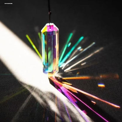 1 Pcs Crystal Prisms Sun Catchers for Window Hanging Decor Garden Wind Chimes Rainbow Photography Props Christmas Tree Handmade Prism Garden DIY(7 Colors Mixed Pack) (1 Rainbow Colors)