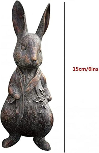 Beatrix Potter Ornament, Hand Cast Stone Garden Statue Ornament, Outdoor Easter Decorations，Peter Rabbit