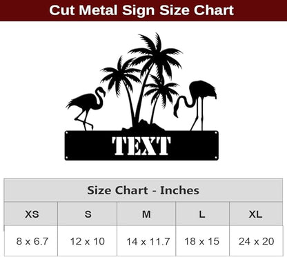 MeMate Flamingo Decor, Personalized Outdoor Metal Signs for Backyard, Porch, Deck - Custom Name Signs, Housewarming Gifts
