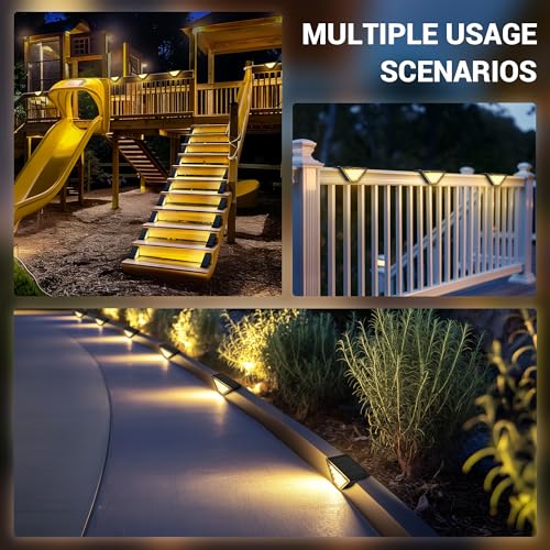 Solar Step Lights - 6 Pack Warm White Waterproof