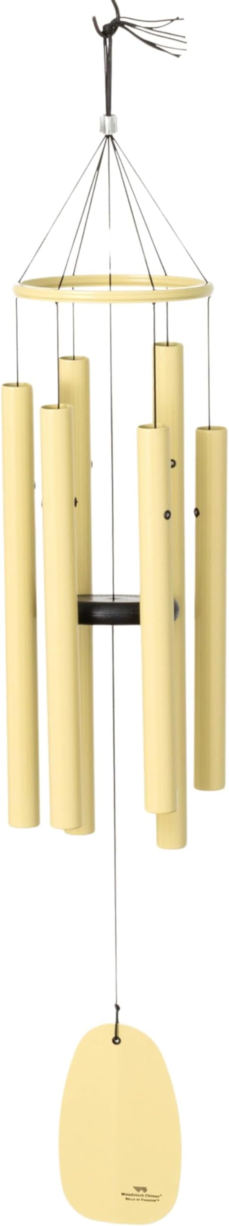 Woodstock Chimes Bells of Paradise Medium 32" Light Yellow Outdoor Memorial Gift, Wind Chimes for Backyard, Porch, Garden Patio Decor, Deep Tone Windchime BPMSG