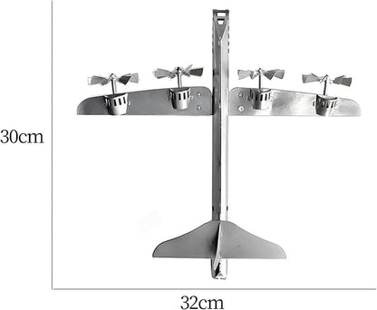 Wind Spinner Statue Aircraft Windmill Airplane Model with Metal Stake Decorative Figurine Iron Art Sculpture for Lawn