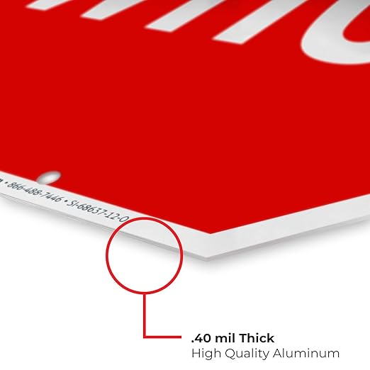 Whoa, 12x12 Inches, Rust Free .040 Aluminum, Fade Resistant, Made in USA