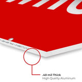 Whoa, 12x12 Inches, Rust Free .040 Aluminum, Fade Resistant, Made in USA