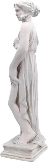 GENUINQ Outdoor Garden Statue Nymph Sculpture Goddess of Greek Mythology Roman Style Outdoor Patio Yard Lawn Porch Decor 32 Inch Ivory