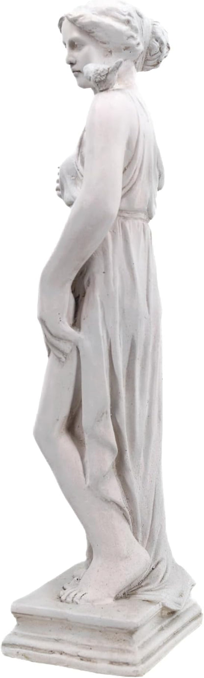 GENUINQ Outdoor Garden Statue Nymph Sculpture Goddess of Greek Mythology Roman Style Outdoor Patio Yard Lawn Porch Decor 32 Inch Ivory