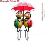 2D Frog Riding Bicycle Acrylic Garden Stake Decoration Yard Lawn Planter Outdoor Display (#03 Style)