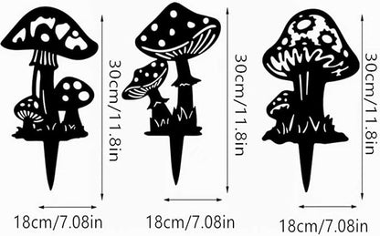 Decorative Garden Stakes， Fairy Garden Stakes, Butterfly Fairy Stakes for Weather Resistant Black Metal Outdoor Decorative Art for Women Gift (Matte Black, 3P-C)