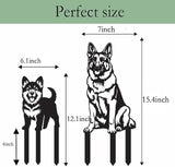 Metal Garden Dogs German Shepherd Stakes(2 Pack), German Shepherd Garden statue for Women/Men Dog Lovers Gifts for Lawn Ornaments, Garden Decorations, Yard Art