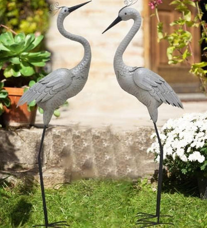 Outdoor Sculptures for Garden Crane Sculpture, Villa Garden Decoration Large Bird Statue Decoration Wrought Iron Crane Animal Metal Sculpture