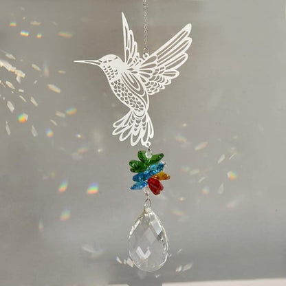 Sun Catcher Crystal Hummingbird,Indoor Window Suncatcher, Hanging Crystal Decor Creates Rainbows, Hummingbird Wall Art, Bird Deterrent Garden Gift.